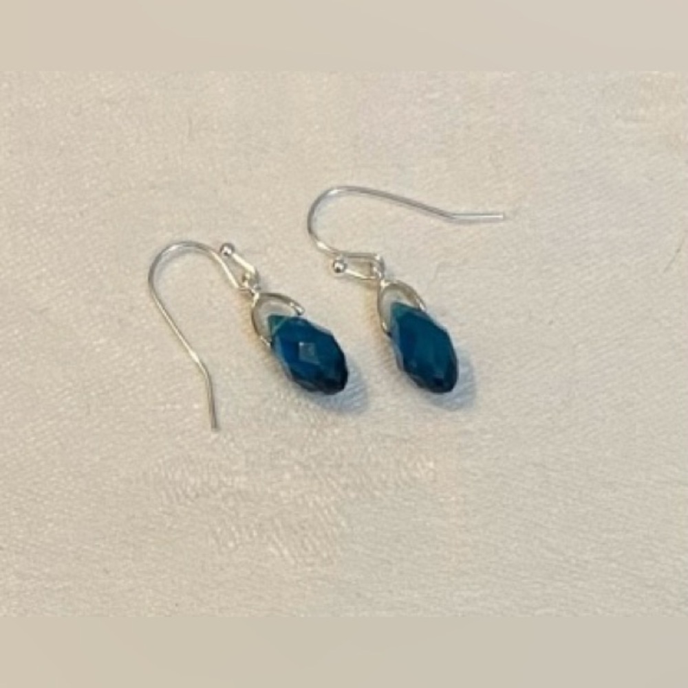 NEW SWAROVSKI Teal coloured crystal earrings